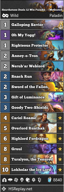 Hearthstone Duels 12 Win Paladin - _McGootch