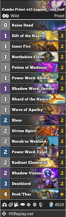 Combo Priest #25 Legend - sinf3rn0