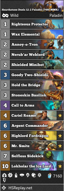 Hearthstone Duels 12-2 Paladin (7488 MMR)