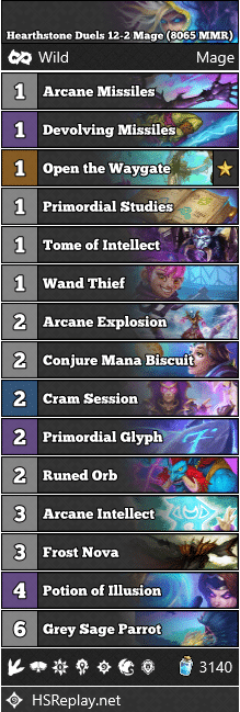 Hearthstone Duels 12-2 Mage (8065 MMR)