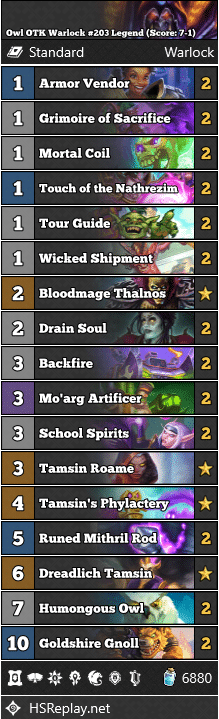 Owl OTK Warlock #203 Legend (Score: 7-1)