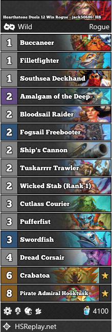 Hearthstone Duels 12 Win Rogue - jack50686_HS