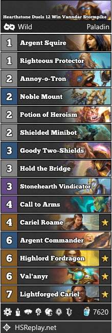 Hearthstone Duels 12 Win Vanndar Stormpike