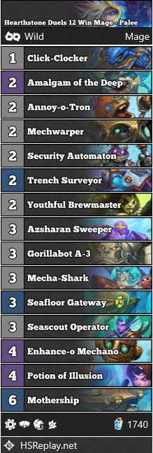 Hearthstone Duels 12 Win Mage - Palee