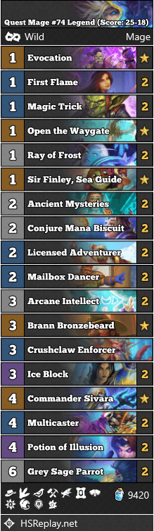 Quest Mage #74 Legend (Score: 25-18)