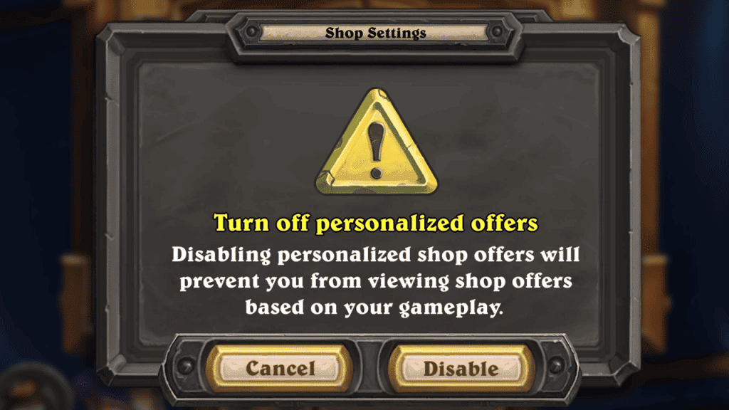Turn off personalized offers
