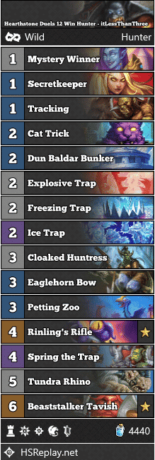 Hearthstone Duels 12 Win Hunter - itLessThanThree