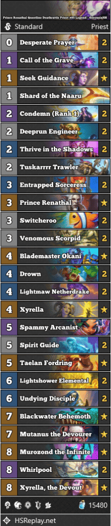 Prince Renathal Questline Deathrattle Priest #85 Legend - GerousiaHS