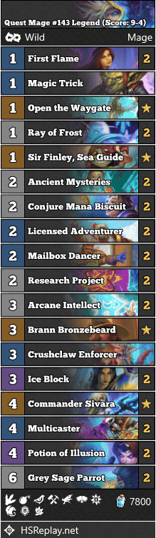 Quest Mage #143 Legend (Score: 9-4)