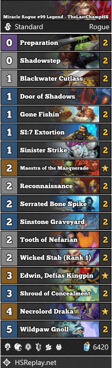 Miracle Rogue #99 Legend - TheLastChampHS
