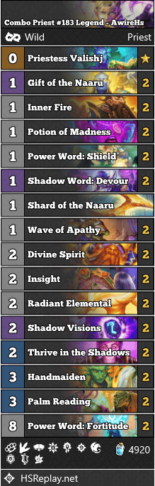 Combo Priest #183 Legend - AwireHs