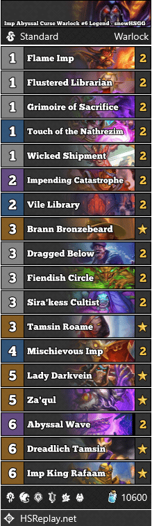 Imp Abyssal Curse Warlock #6 Legend - snowHSGG