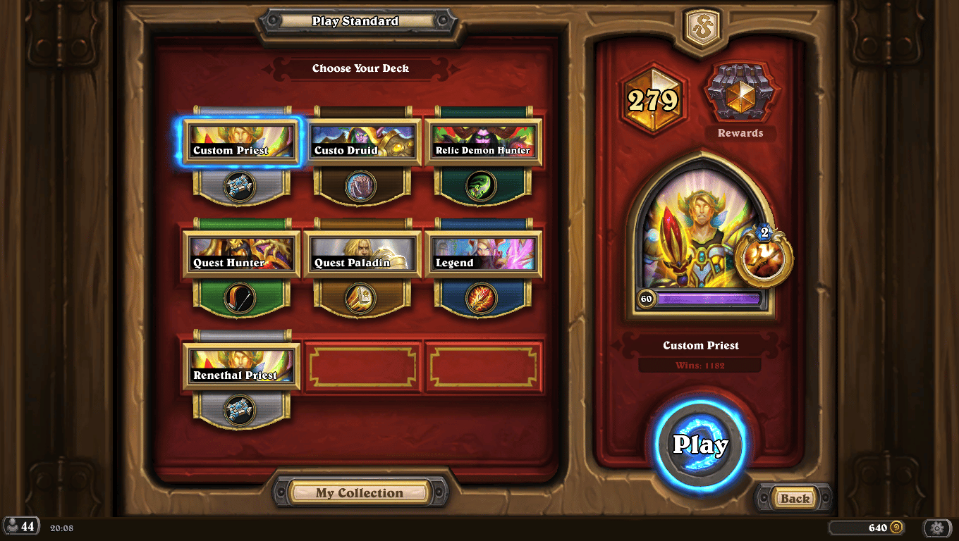 Renathal Control Priest 279 Legend Addy Hearthstone Standard Decks