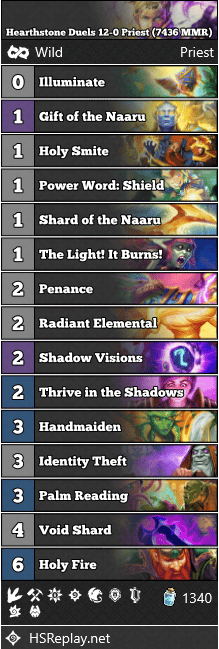 Hearthstone Duels 12-0 Priest (7436 MMR)