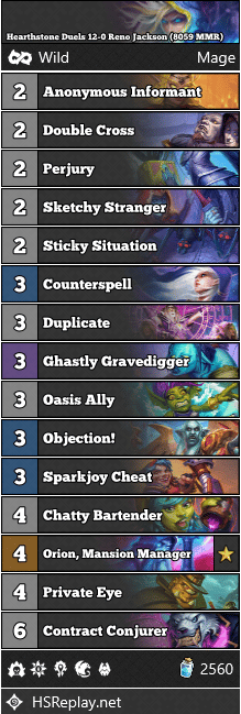 Hearthstone Duels 12-0 Reno Jackson (8059 MMR)