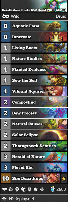 Hearthstone Duels 12-2 Druid (9039 MMR)