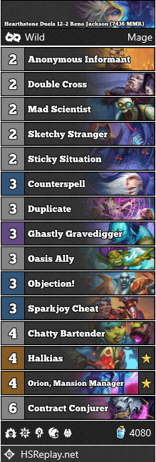 Hearthstone Duels 12-2 Reno Jackson (7436 MMR)