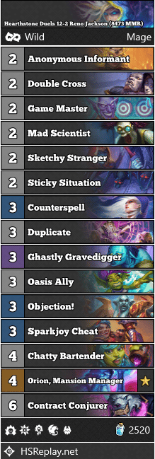 Hearthstone Duels 12-2 Reno Jackson (8473 MMR)