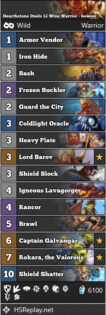 Hearthstone Duels 12 Wins Warrior - bowser