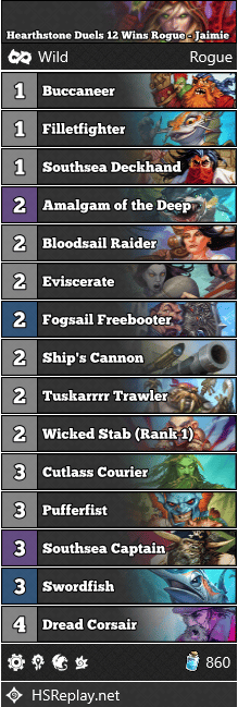 Hearthstone Duels 12 Wins Rogue - Jaimie