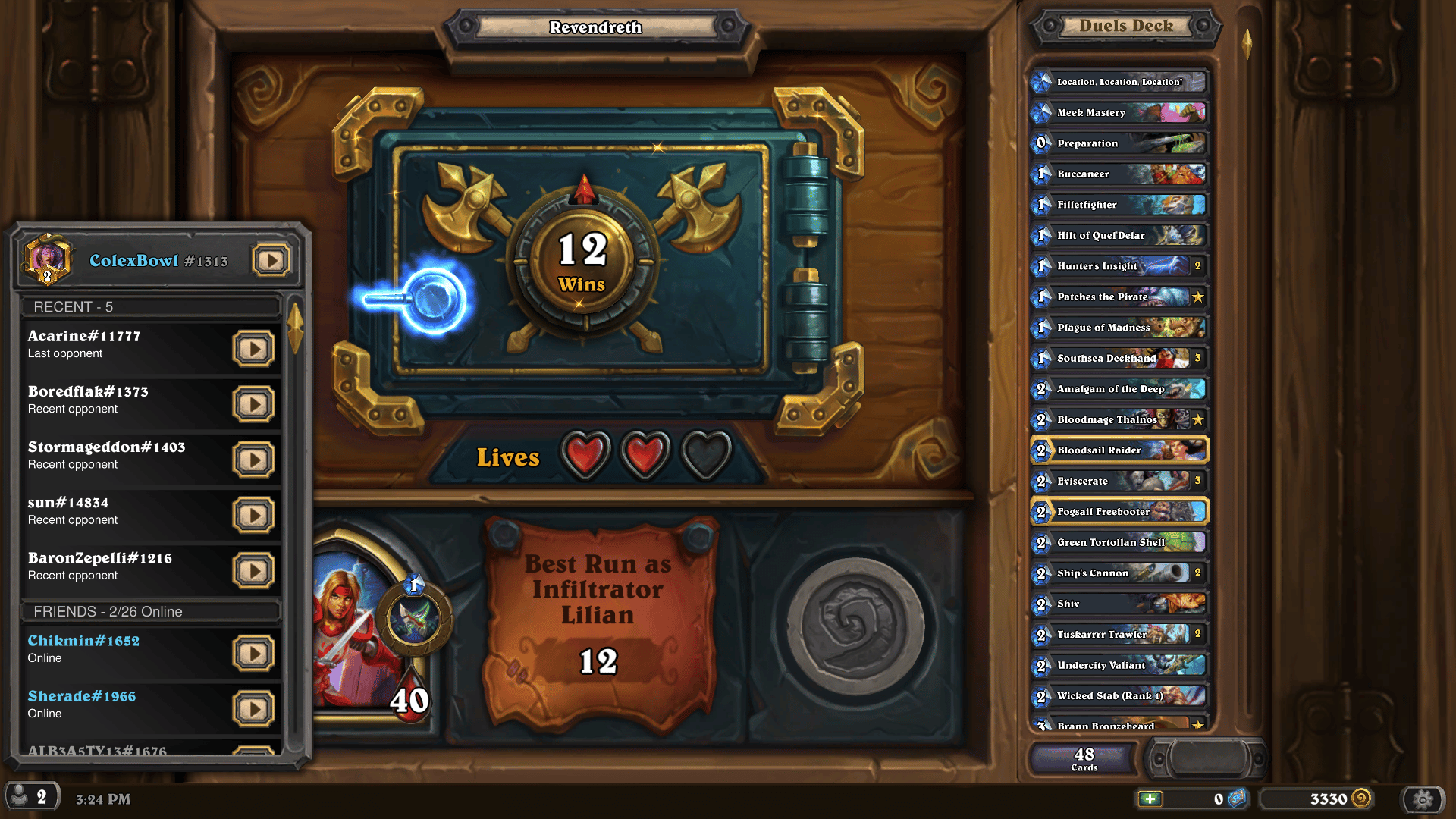 Hearthstone Duels 12 Wins Rogue Colexbowl Roguish Maneuvers Green