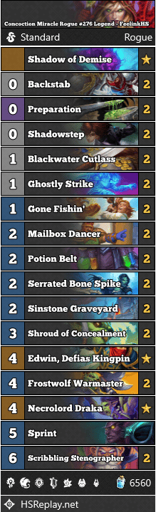 Concoction Miracle Rogue #276 Legend - FeelinkHS