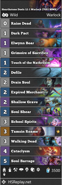 Hearthstone Duels 12-1 Warlock (7693 MMR)