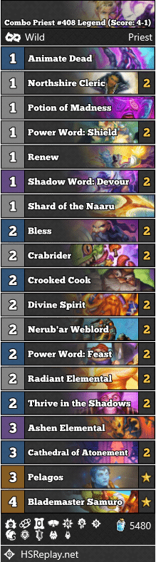 Combo Priest #408 Legend (Score: 4-1)