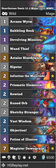 Hearthstone Duels 12-2 Mage (5515 MMR)