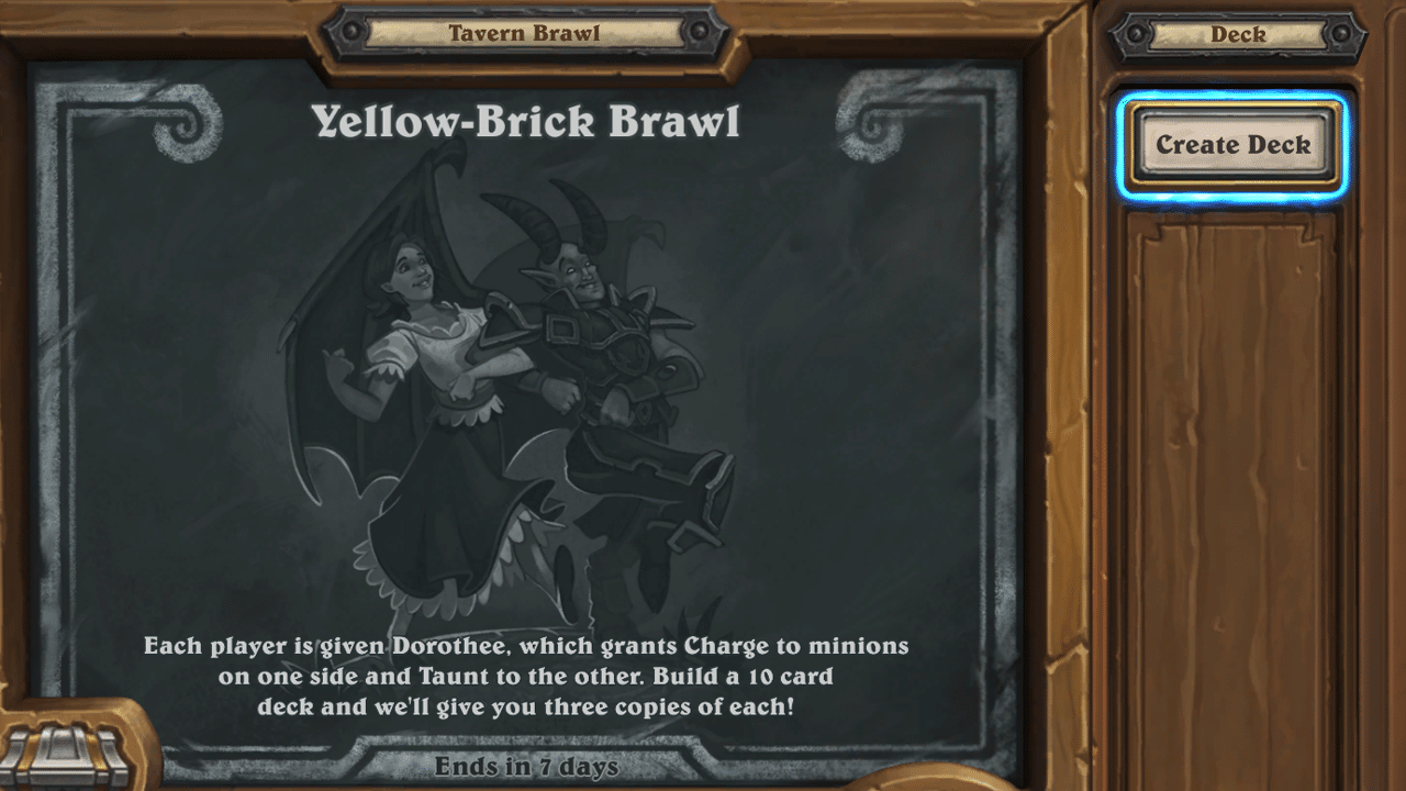 "This Week’s Tavern Brawl is "YellowBrick Brawl" Hearthstone News