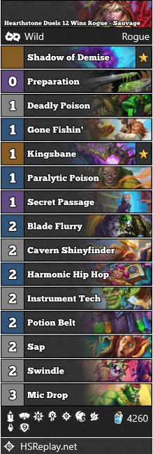 Hearthstone Duels 12 Wins Rogue - Sauvage