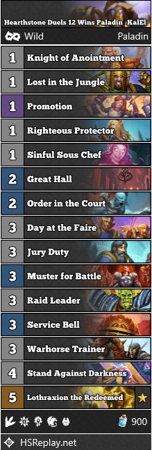 Hearthstone Duels 12 Wins Paladin -KalEl