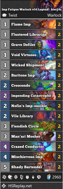 Imp Fatigue Warlock #54 Legend - hint24s