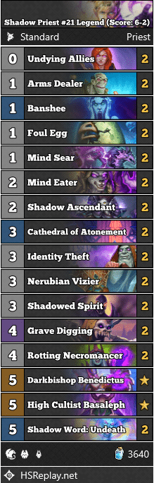 Shadow Priest #21 Legend (Score: 6-2)