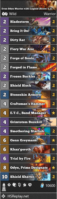 Even Odyn Warrior #281 Legend (Score: 5-2)