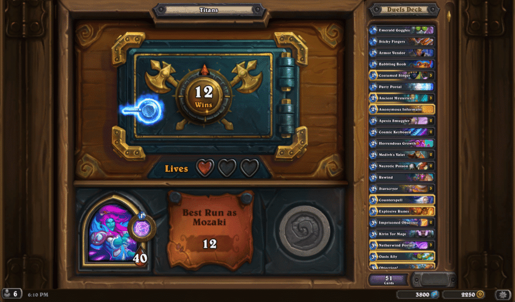 Hearthstone Duels 12 Wins Mage Wrathsong (Secret Studies Yogg