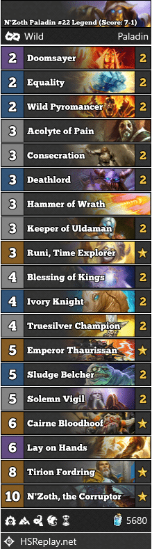 N'Zoth Paladin #22 Legend (Score: 7-1)