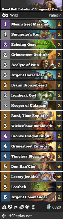 Hand Buff Paladin #10 Legend - Toad