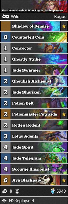 Hearthstone Duels 12 Wins Rogue - leadergenesect