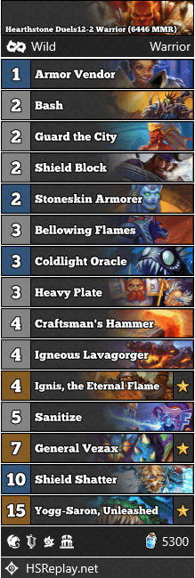 Hearthstone Duels12-2 Warrior (6446 MMR)