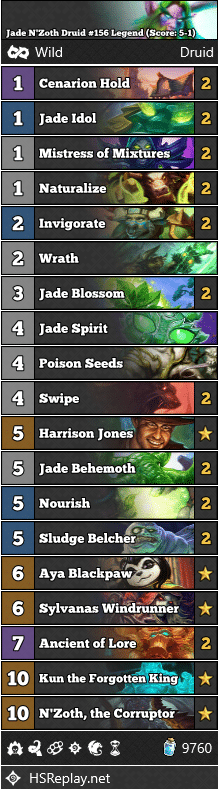 Jade N'Zoth Druid #156 Legend (Score: 5-1)