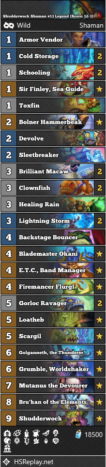 Shudderwock Shaman #13 Legend (Score: 12-3)