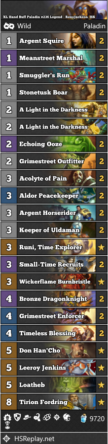 XL Hand Buff Paladin #236 Legend - RenoJackson_HS