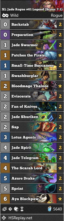 XL Jade Rogue #61 Legend (Score: 7-1)