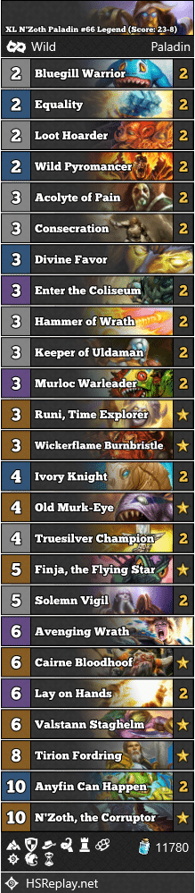 XL N'Zoth Paladin #66 Legend (Score: 23-8)