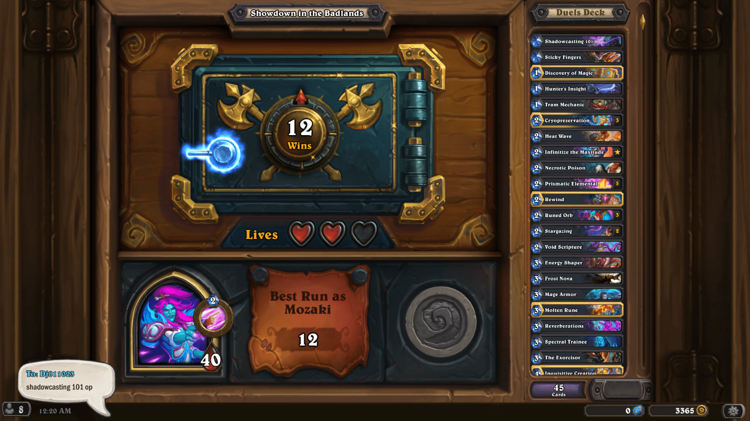 Hearthstone Duels 12 Wins Mage Messibanditos Wyrm Bolt Infinite