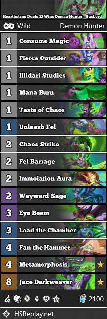 Hearthstone Duels 12 Wins Demon Hunter - SusLord