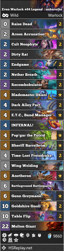 Even Warlock #84 Legend - unburnths