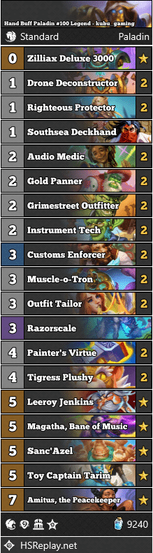 Hand Buff Paladin #100 Legend - kubu_gaming