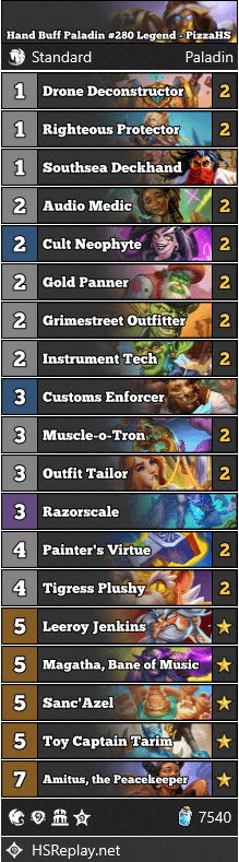 Hand Buff Paladin #280 Legend - PizzaHS